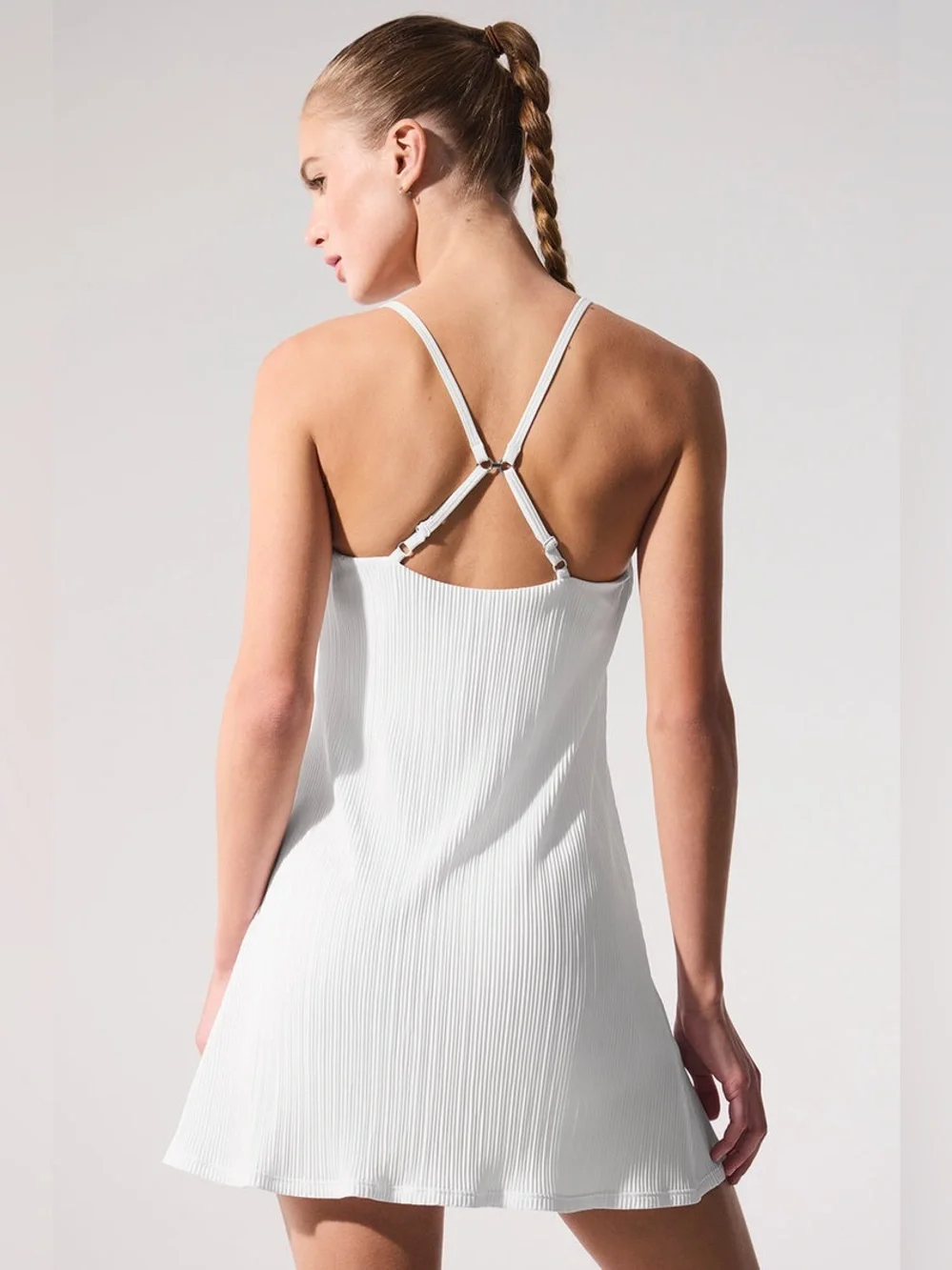 ALO Yoga • Micro Plisse Game On Tennis Dress - White